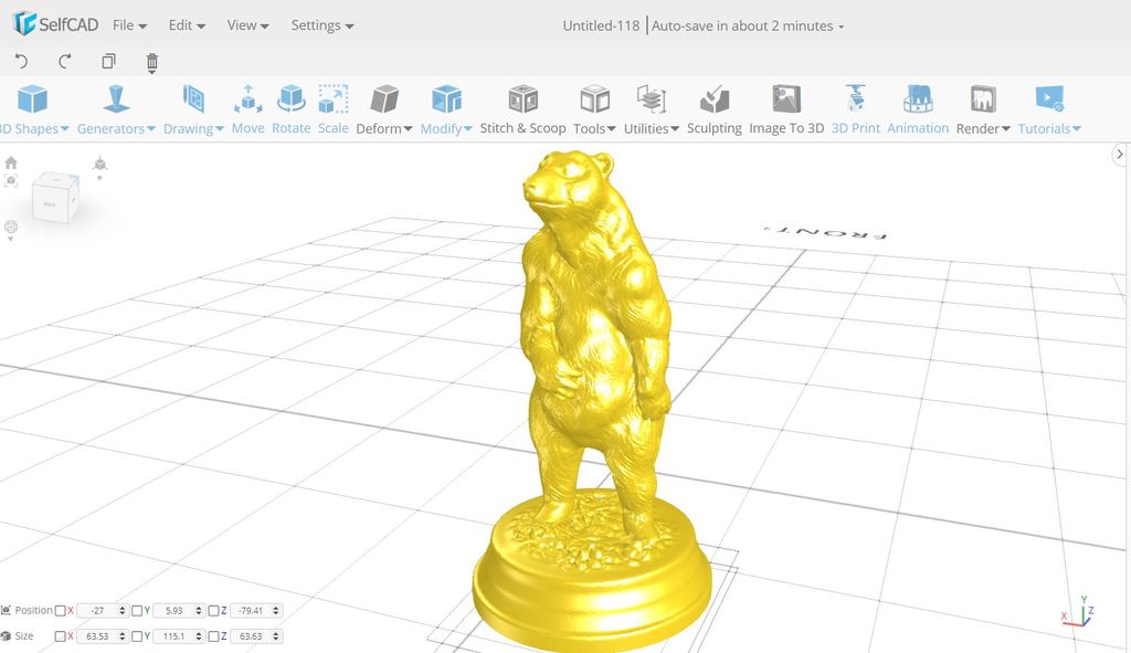 3D sculpting in selfcad