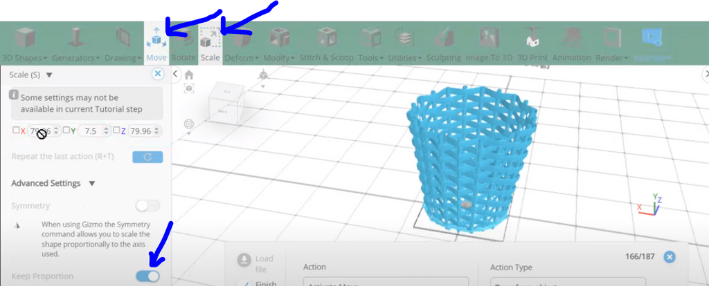Scaling and moving the design