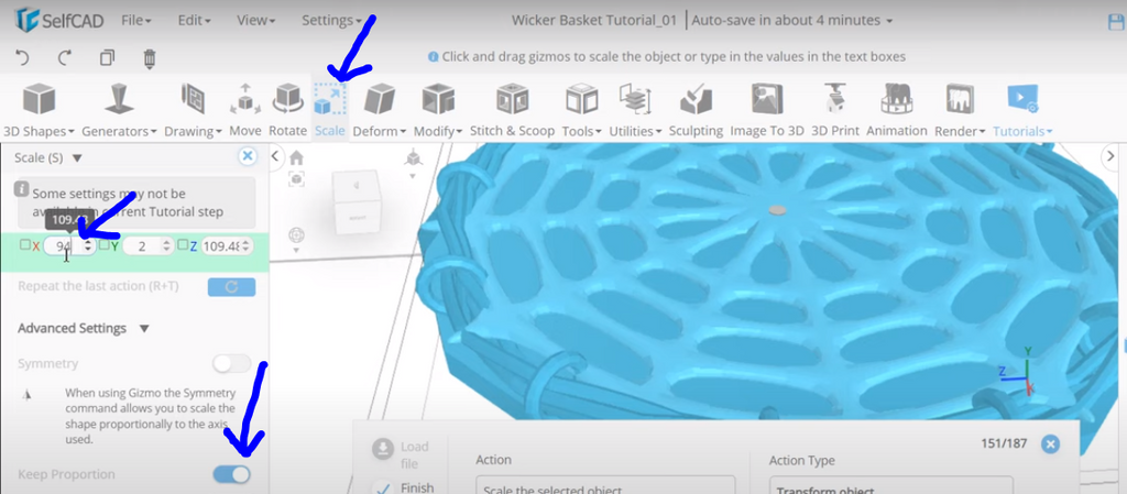 Scaling parts