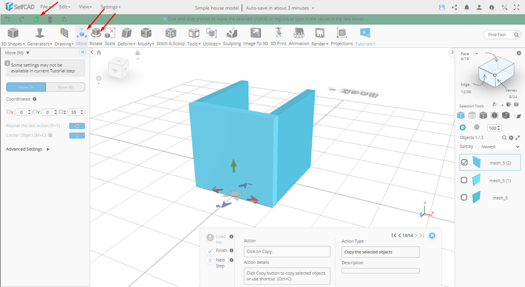 Rotate tool in SelfCAD