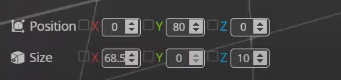 The parameters after changing the values