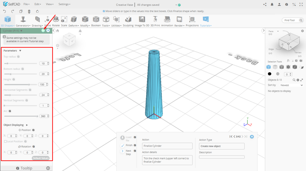 3D shapes in SelfCAD