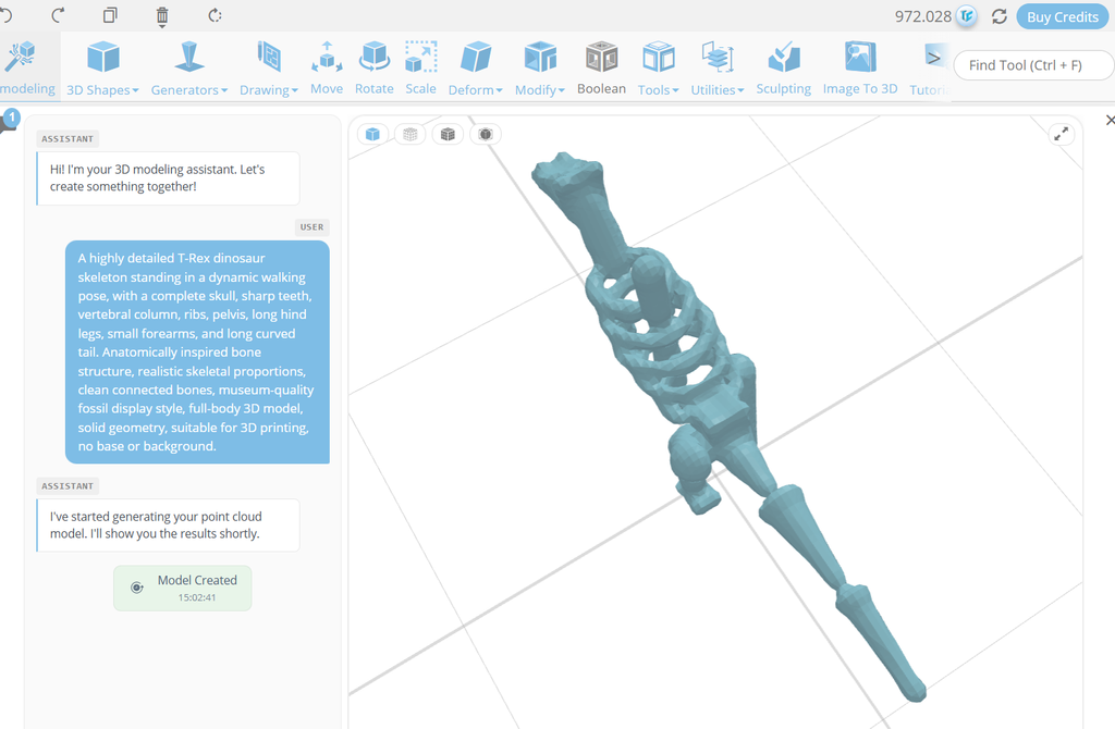 Skeleton model generated