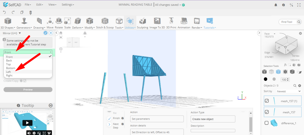 Ticking the check mark