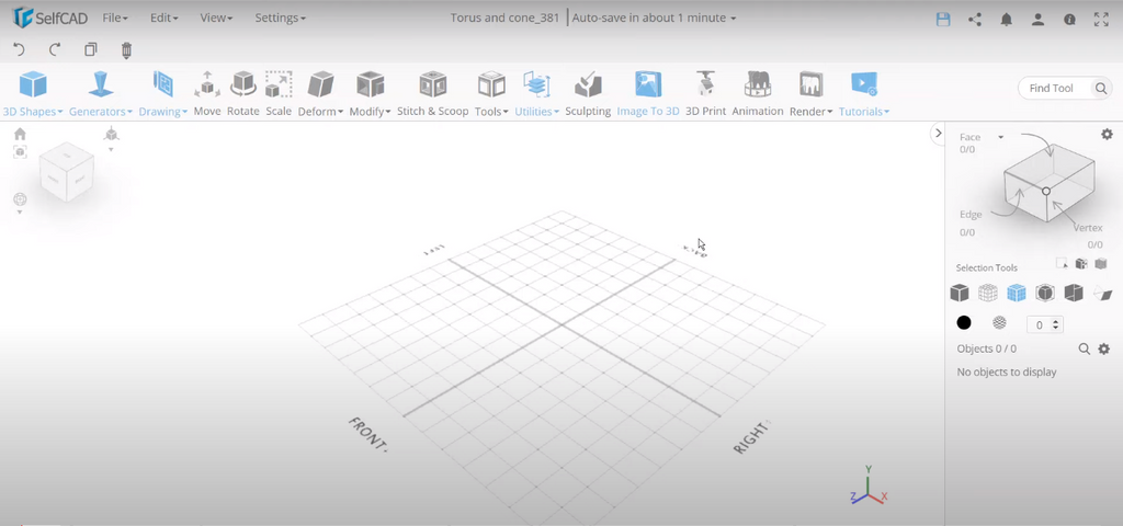 SelfCAD interface