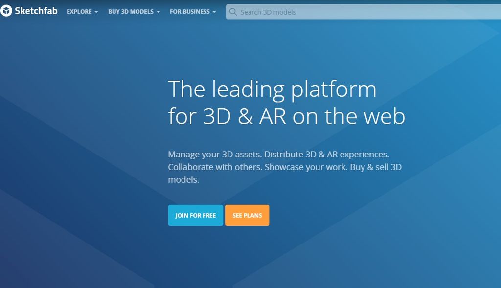 Sketchfab homepage