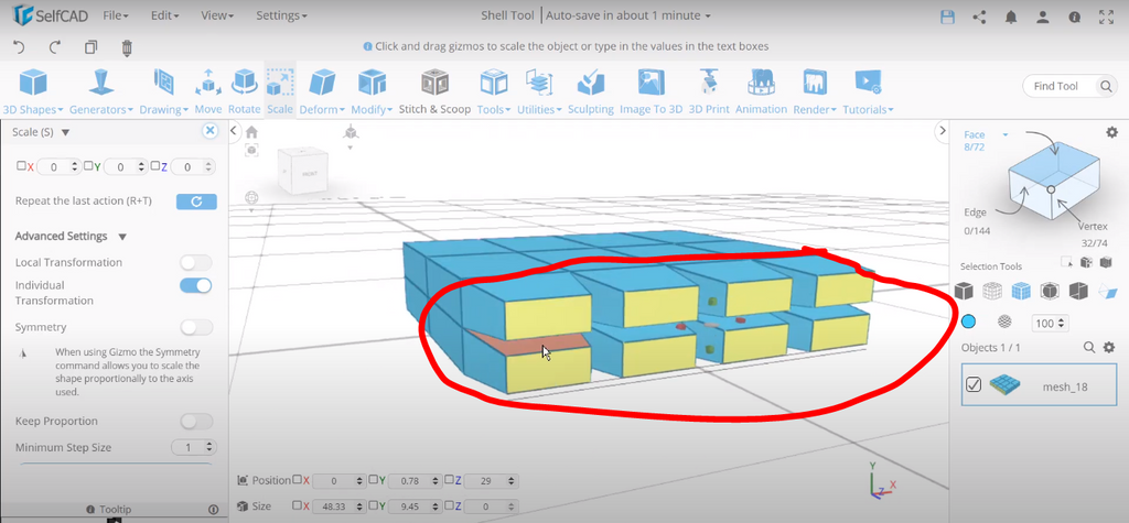 3D transformations in SelfCAD