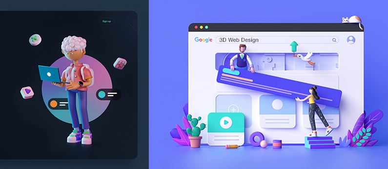 Creating 3D elements of the  web