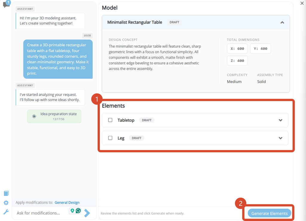 Generate elements