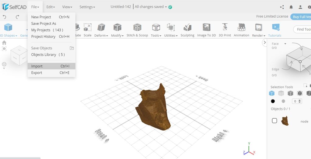 3D modeling in SelfCAD