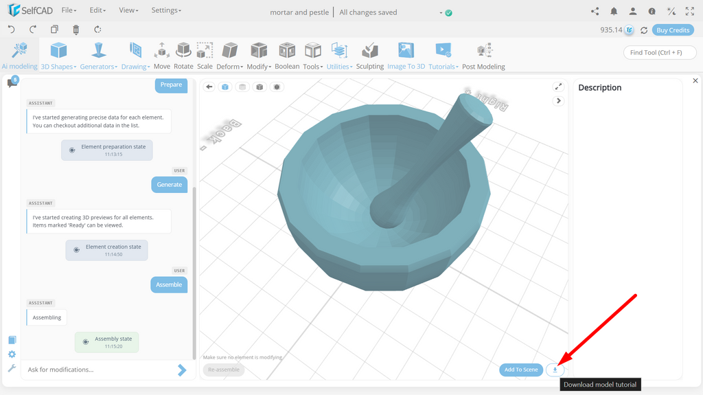 download to save the model
