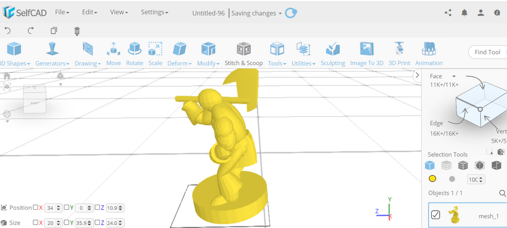 Miniature 3D designing software