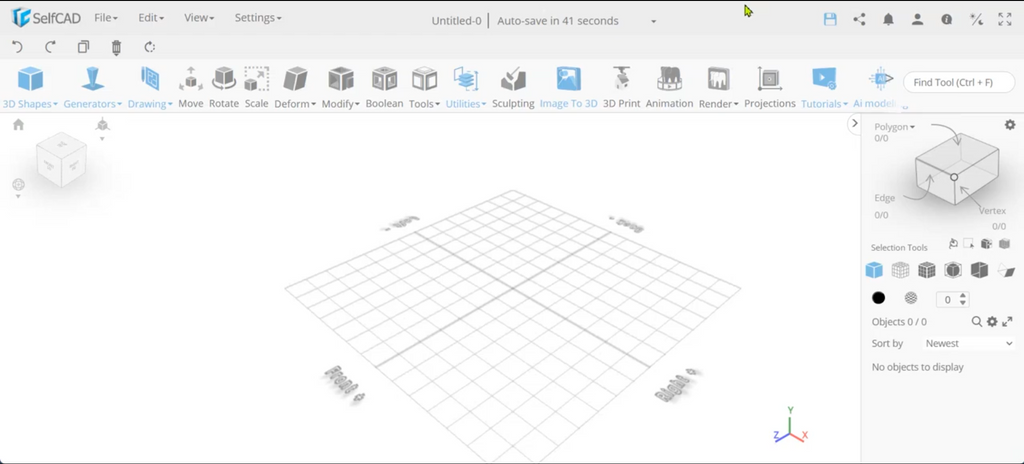 SelfCAD interface