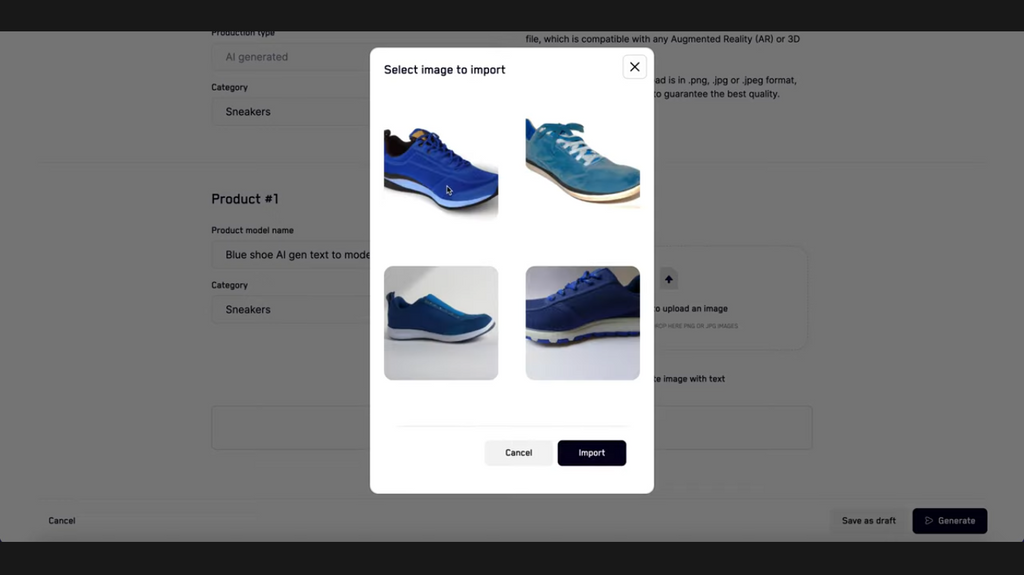 AI generates a 3D model