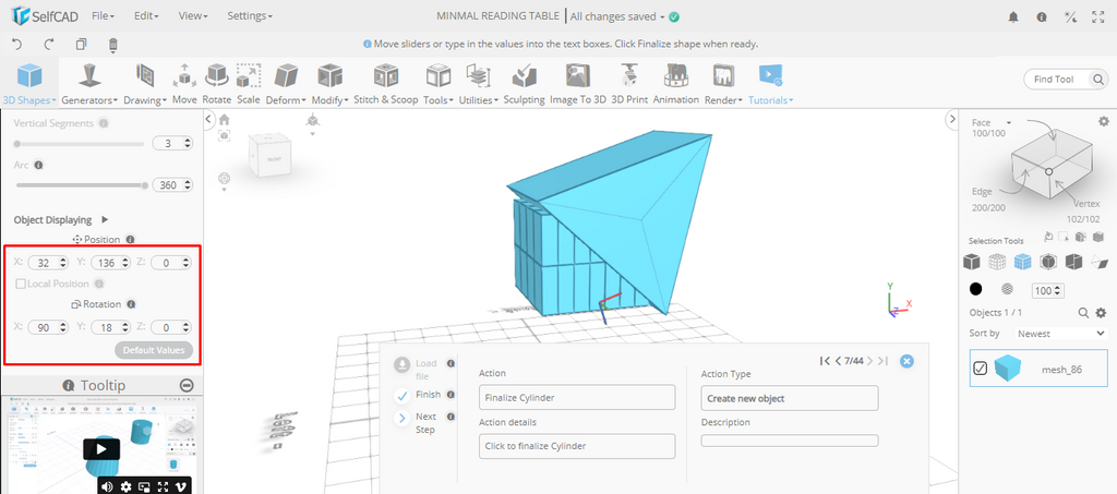 Setting the position