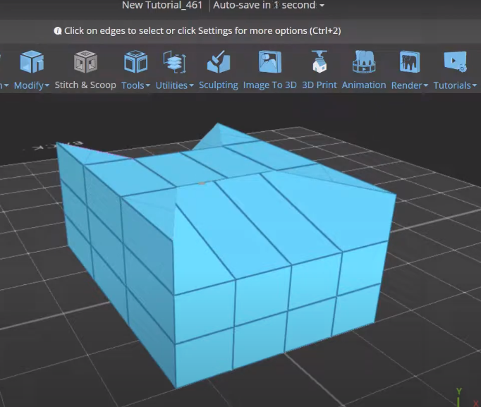 Structure of the new cube designed in SelfCAD