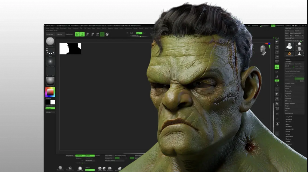 Detailed 3D model of a green character within the Meshy AI texturing interface
