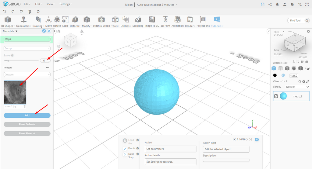Scale tool in SelfCAD