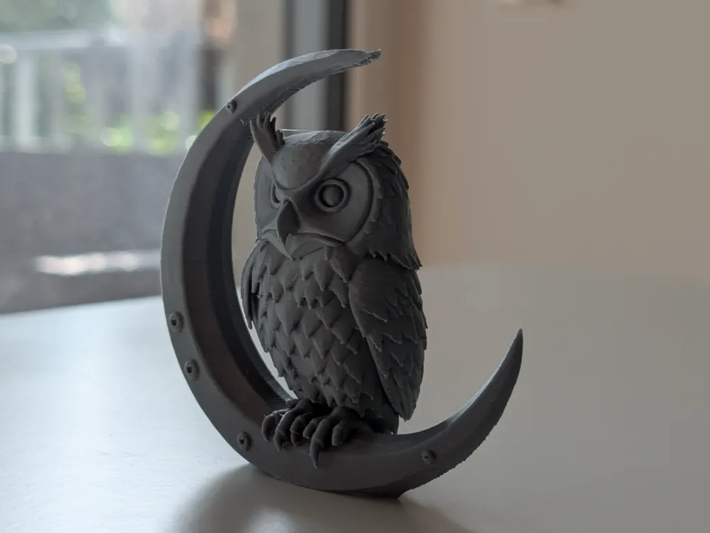 Owl on Crescent Moon