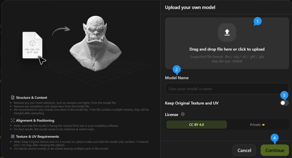 Specifying the settings