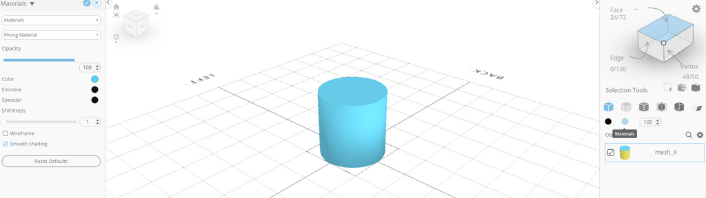 Enabling the Smooth Shading option from the Materials section