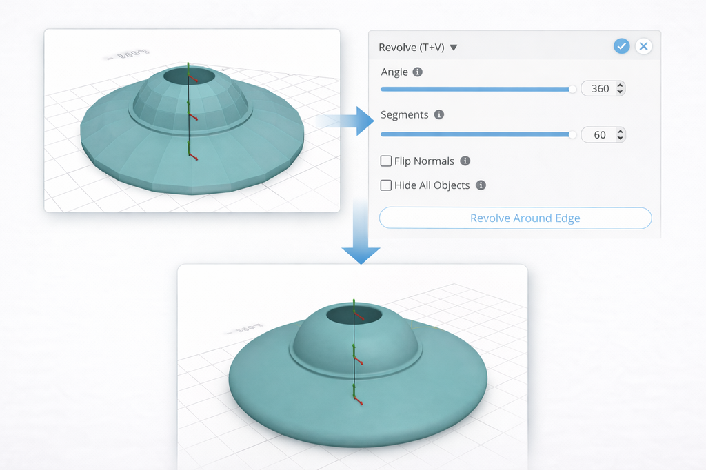 You can set the overall resolution and level of detail with the Segments slider