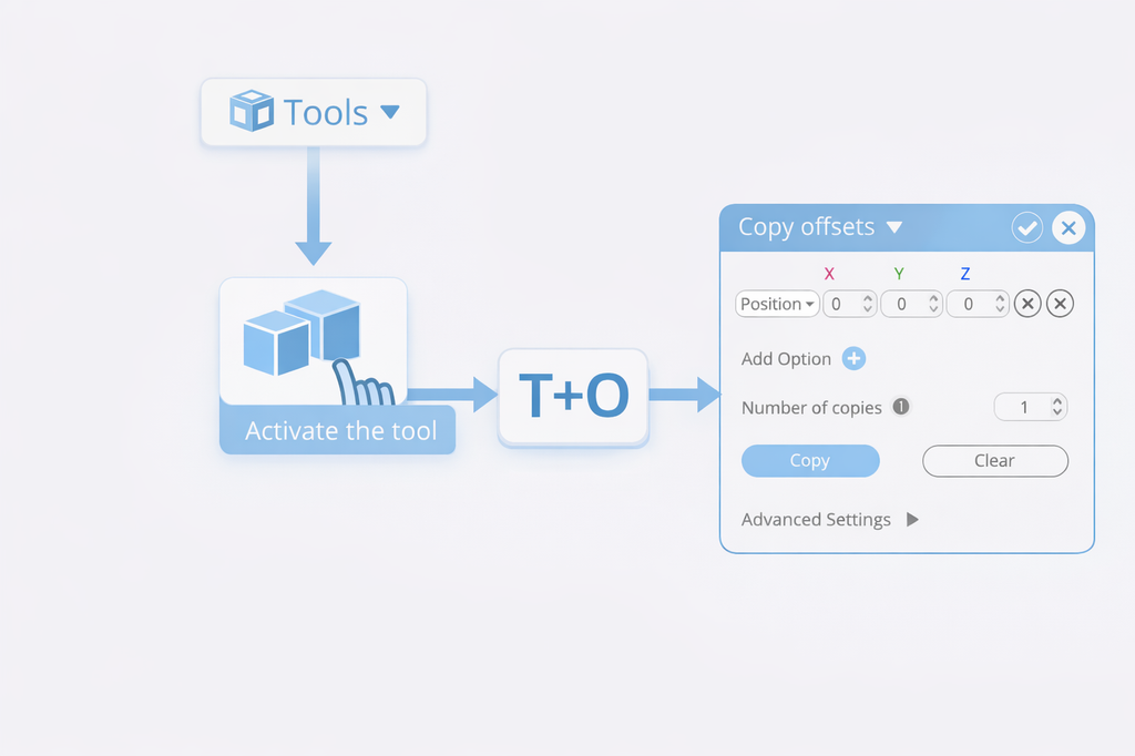 Select Copy Offsets from the Tools category to open the tool panel