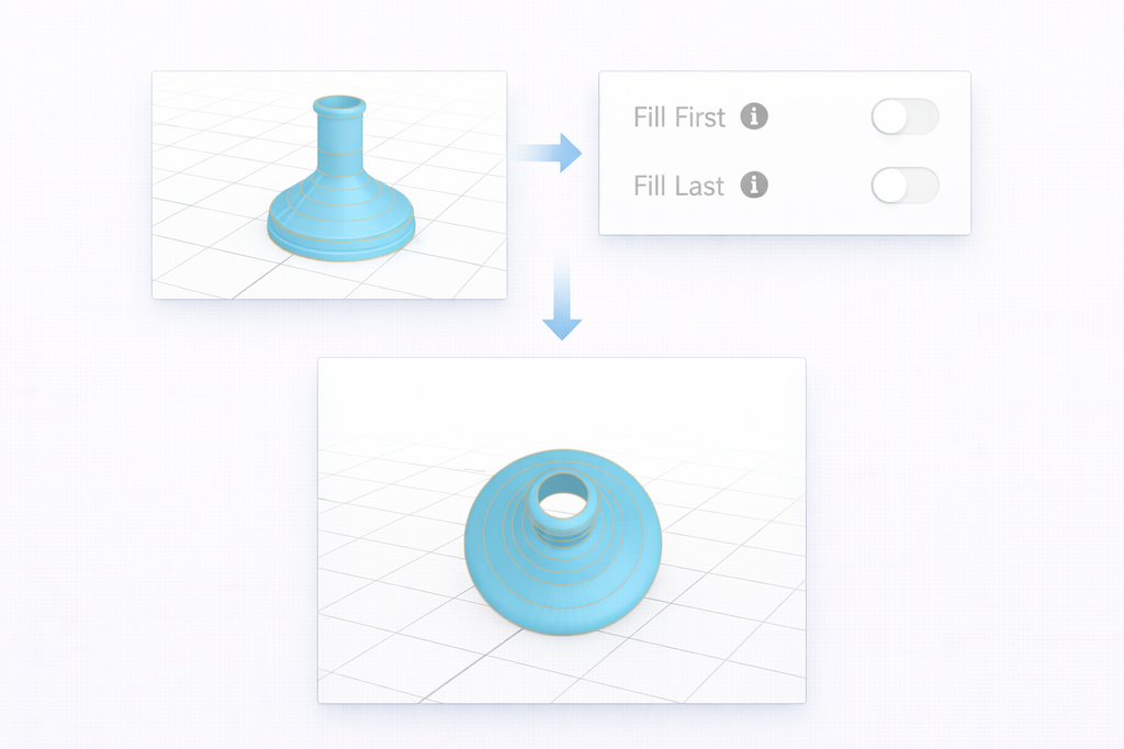 Fill First and Fill Last serve as another option to make the object manifold. Enabling each of those options will close the first and the last profile, respectively, with a polygon, which will close the Bridge at both, thus creating a solid.