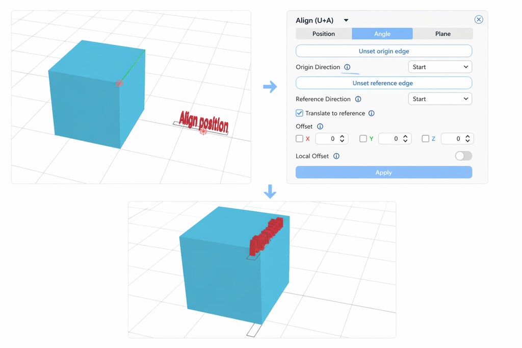 align angle - apply changes
