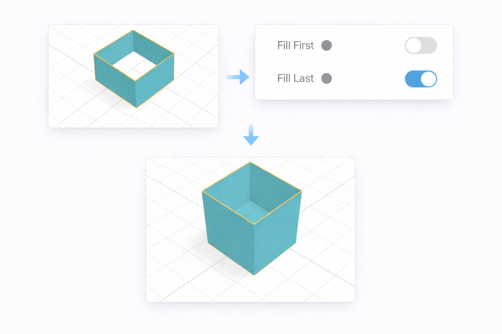 Settings options cover the fill settings and resolution