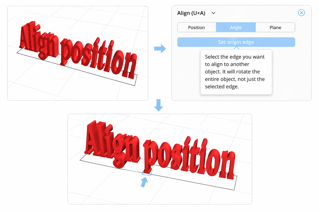 Align edge - origin edge