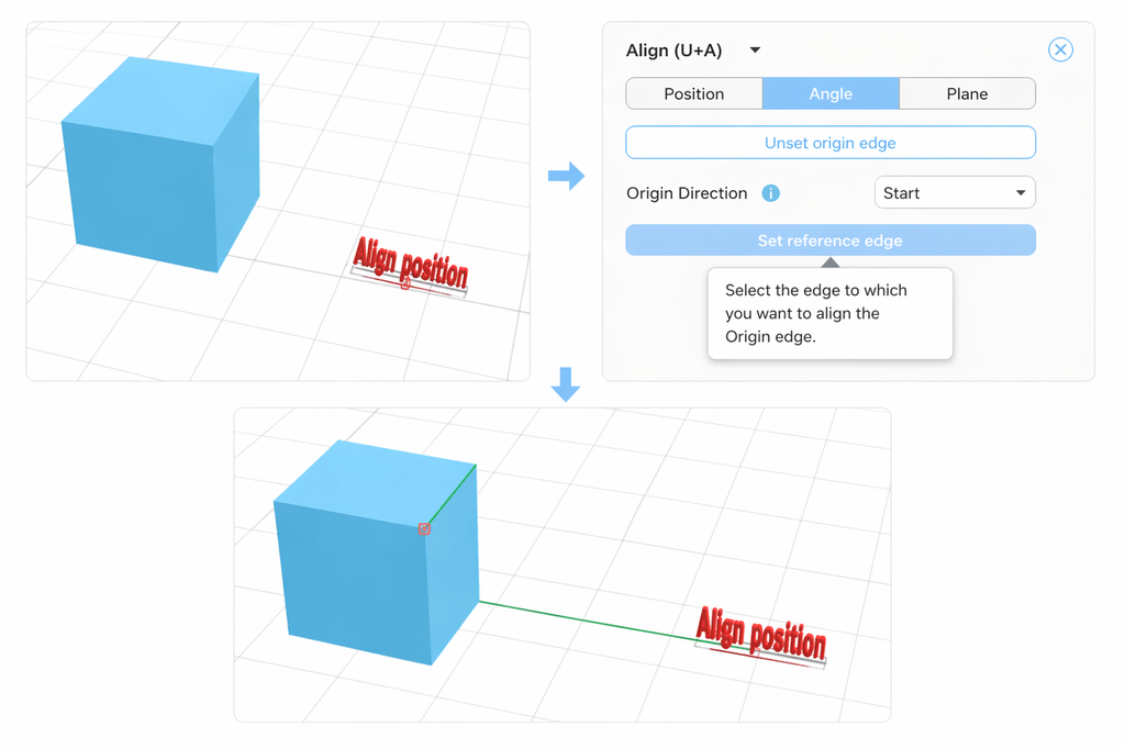 Align angle - reference edge