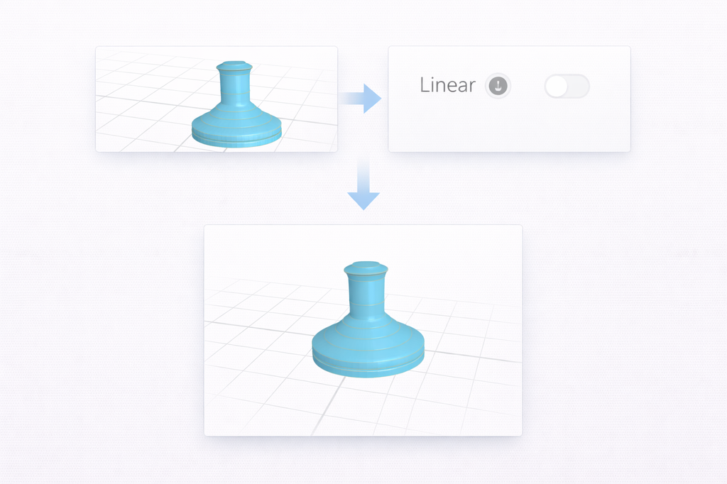 Enabling this option creates the simplest, straight connections between the profiles using triangular faces. Disabling this option enabled the Smoothness setting that offers a different kind of flexibility.